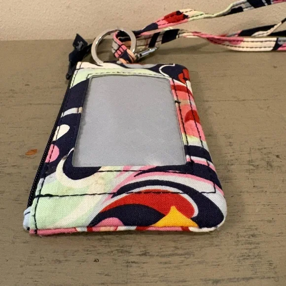 Vera Bradley Floral Lanyard Keychain ID Holder - Picture 4 of 5